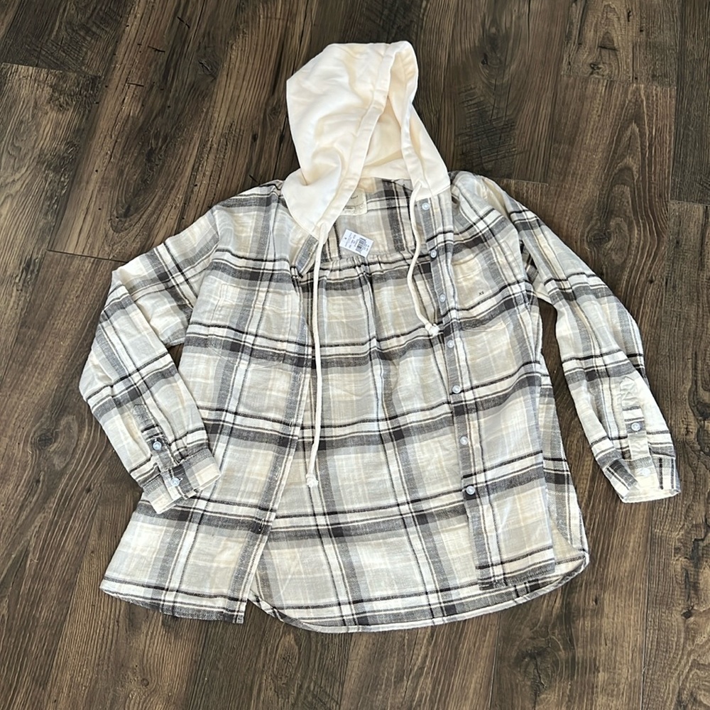 AMERICAN EAGLE FLANNEL WITH HOOD SIZE XS